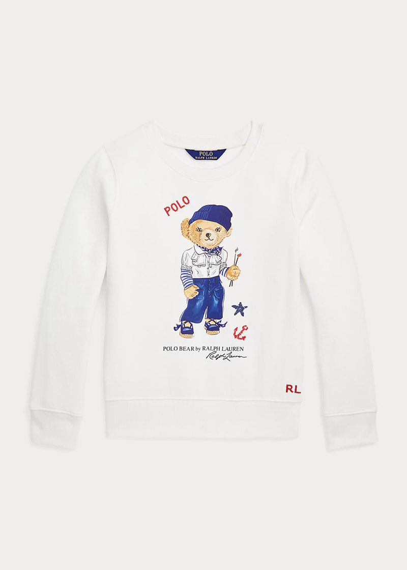 Sudadera Ralph Lauren Niña 7-14 Años Polo Bear De Lana Pullover Chile Blancas BNMPF-9846